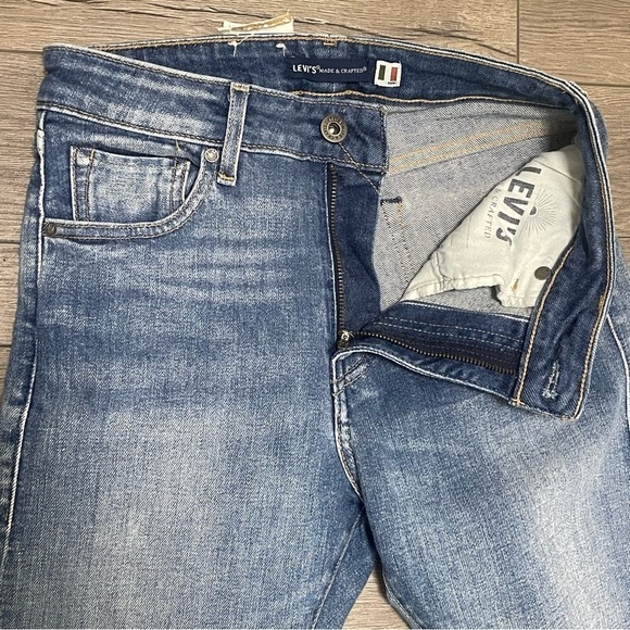 Levi's 721 Selvedge Distressed High Waisted Skinny Jeans Cobalt 26 X 30 NWT $168 - Picture 11 of 15